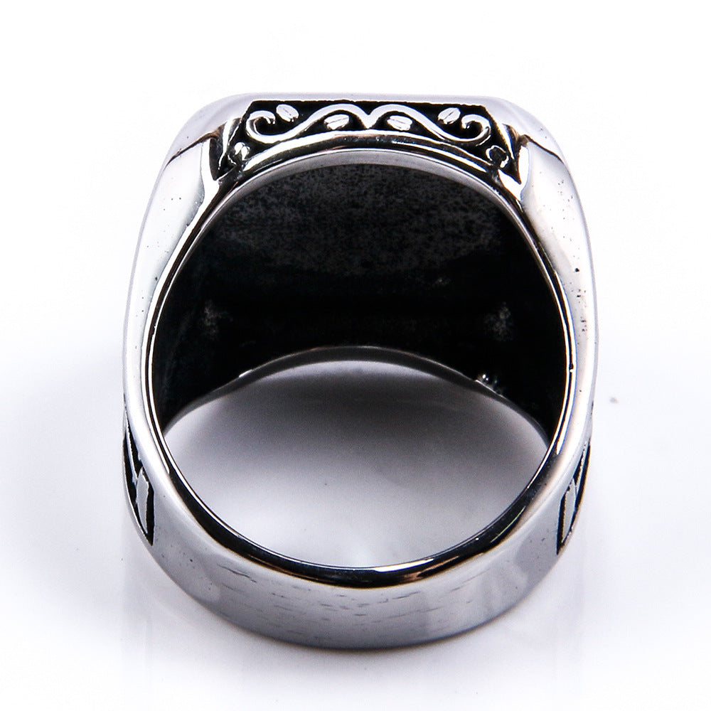 Vintage Style Mens Stainless Steel Ring Minimalist Fashion Jewelry For Everyday Wear Classic Accessory For Men