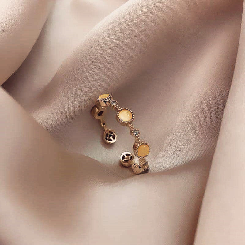 Geometric Alloy Ring For Index Finger Electroplated Finish Cold Wind Ring Individually Packed Gift Ideal Festival Gift