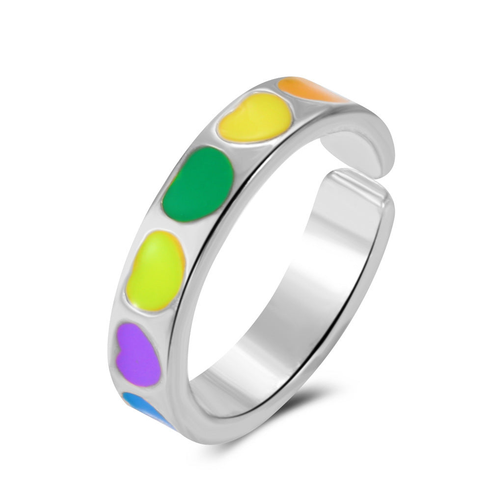 Geometric Alloy Ring For Women Heart Design Electroplated Gold And Silver Finish Fashion Jewelry Everyday Chic