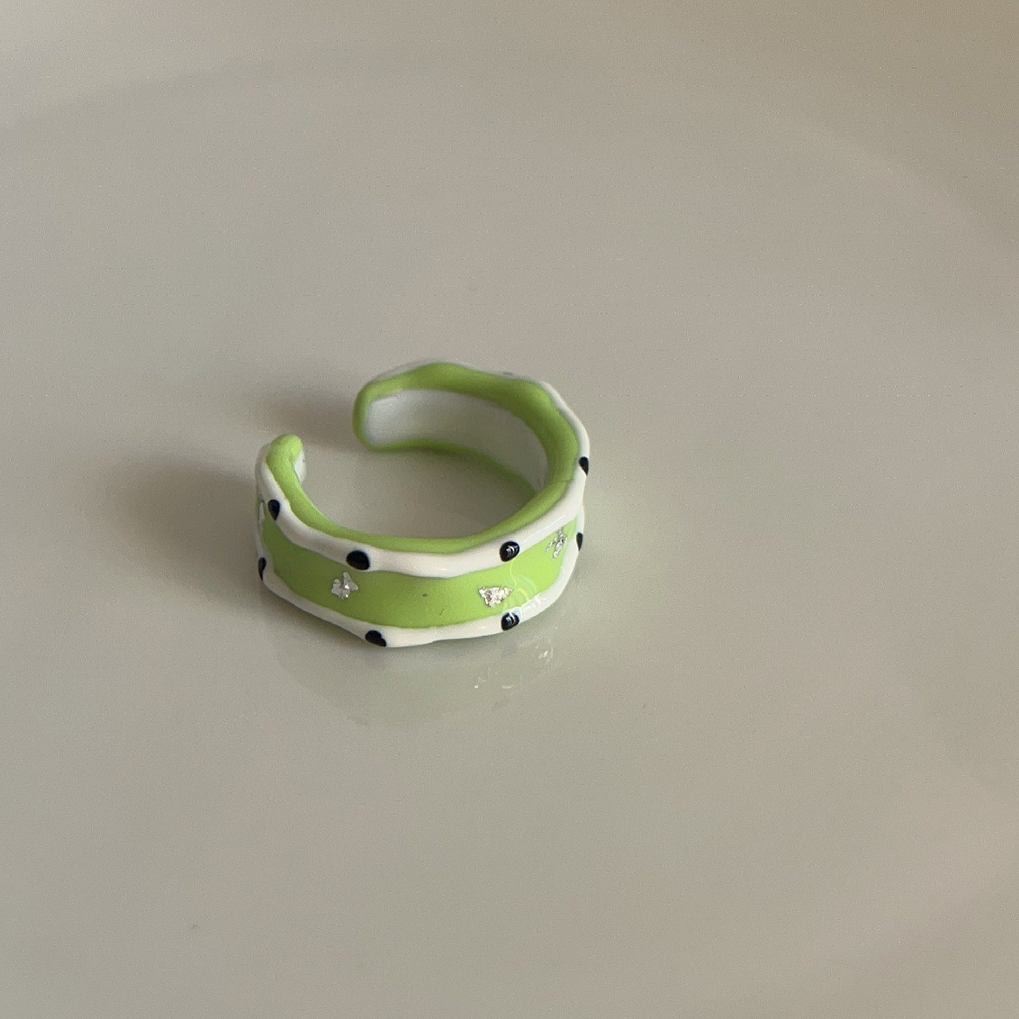 Alloy Ring Retro Enamel Dripping Oil Geometric Macaron Sweet Aesthetic Fashion Jewelry for Women Durable Style