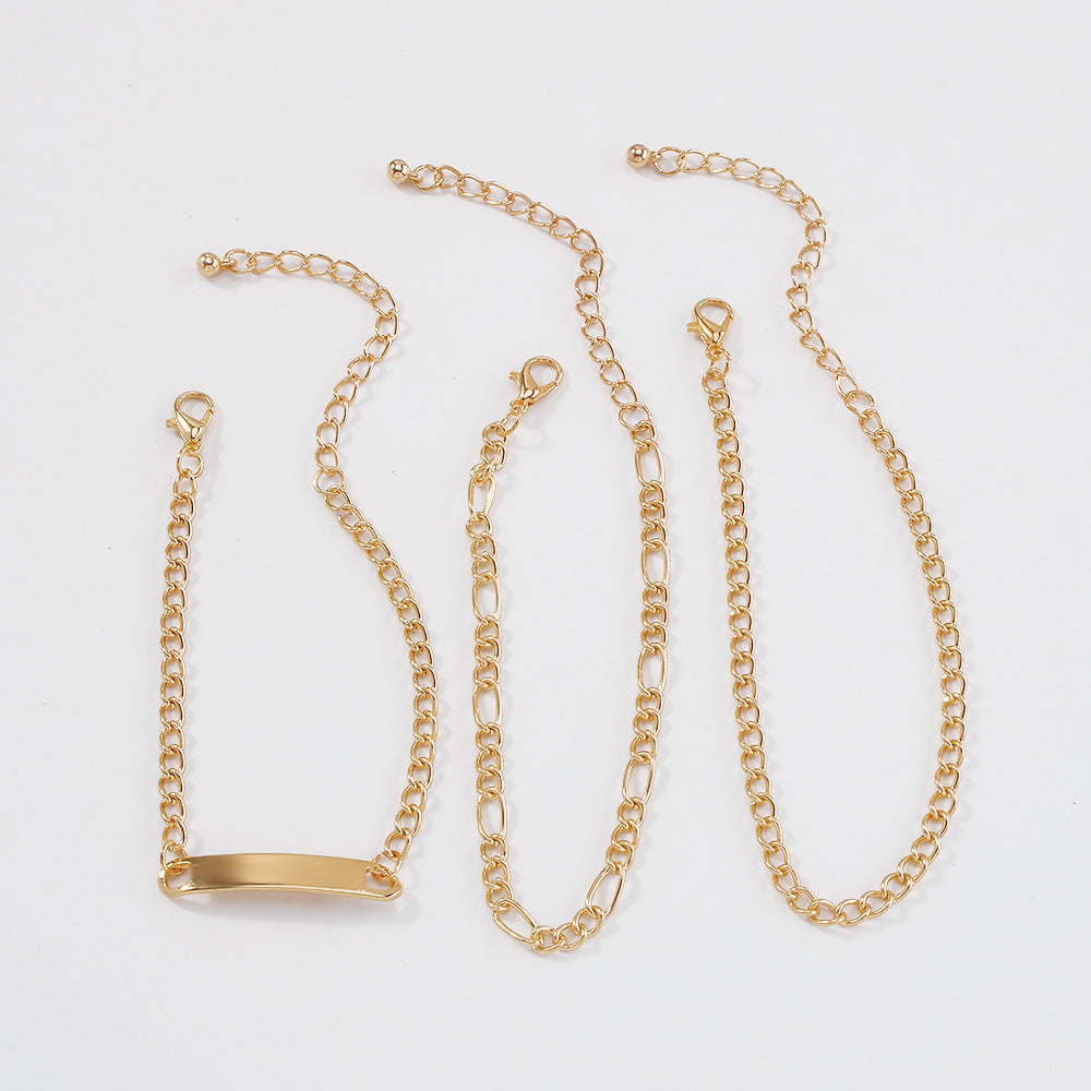 Womens Multi Layer Geometric Golden Alloy Bracelet European Style Fashion Jewelry Gift Packaged for Gifting 3D