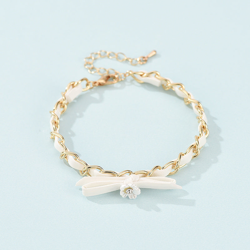 Geometric Copper Chain And Leather Bracelet For Women Trendy Fashion Jewelry Accessory For Everyday Wear Daily