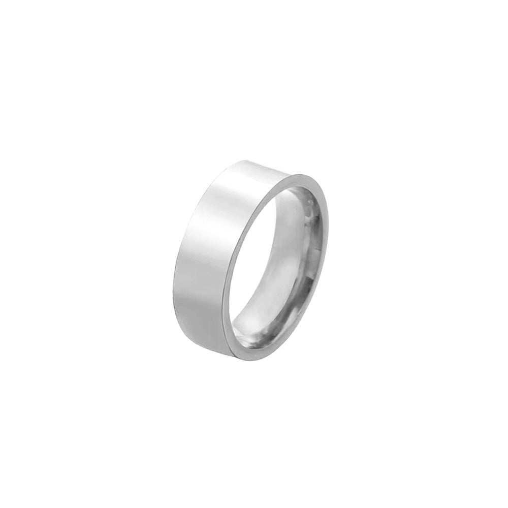 Stainless Steel Ring With Inner Ball Polished Flat Outer Surface Fashion Jewelry For Women Girls Varied Colors