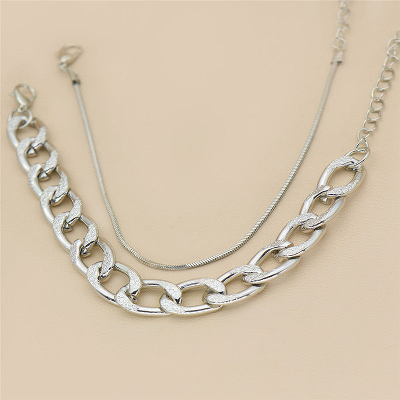 Women Bracelet Set Retro Irregular Pattern European Geometric Alloy Snake Chain Bangle for Women Elegant Gifts