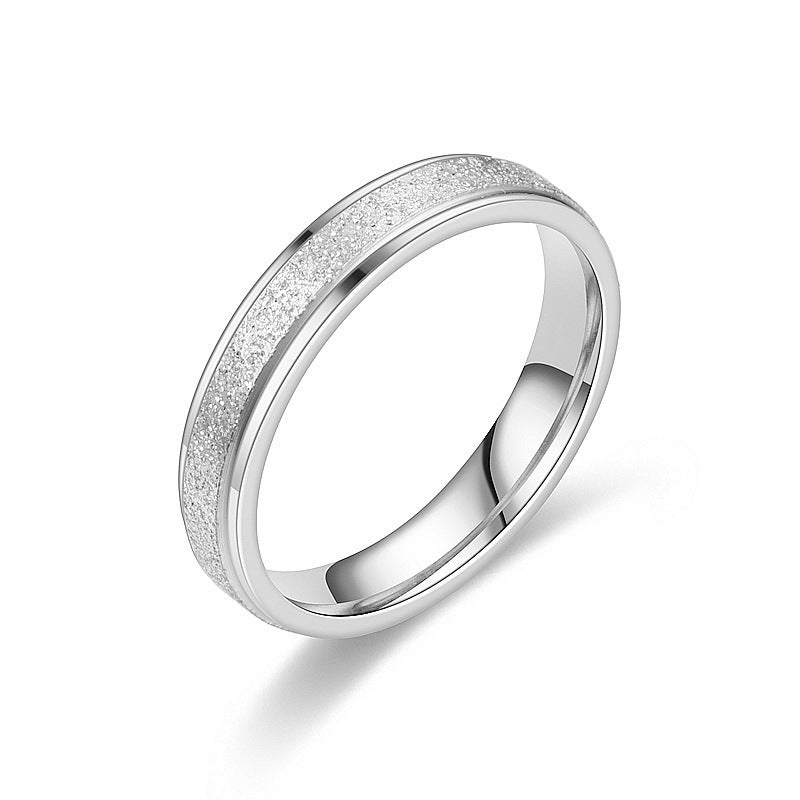 Unisex Stainless Steel Ring With Starry Sky Texture U Shaped Frosted Finish Jewelry For Both Men And Women Now