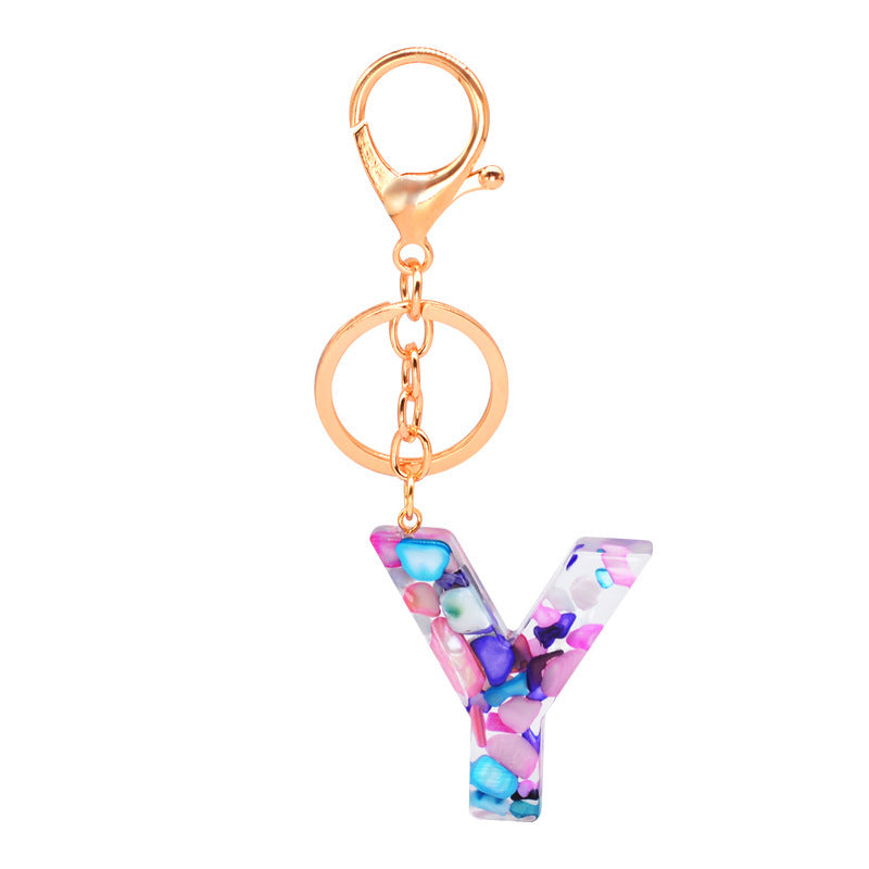 Epoxy Letters Keychain Unisex Initial Pendant Alphabet Charm Decoration With Individual Packaging Epoxy Letters Keychain