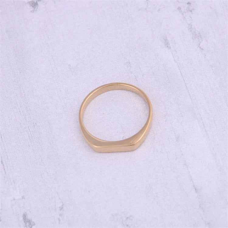 Couple Stainless Steel Rings Geometric Round Design Electroplated Fashion Jewelry Gift For Lovers Gift For Couples