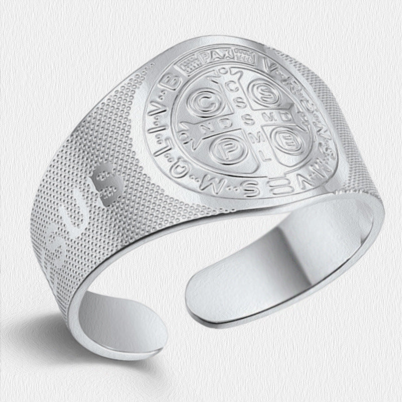 Mens Adjustable Cross Ring Stainless Steel Electroplated Minimalist Fashion Jewelry For Everyday Wear For Style