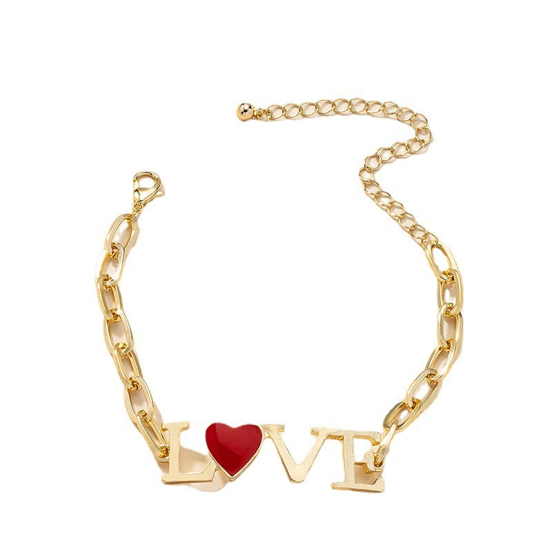 Womens Letter Bracelet Alloy Chain Electroplated Adjustable Jewelry For Street Photography Accessories Europe Style