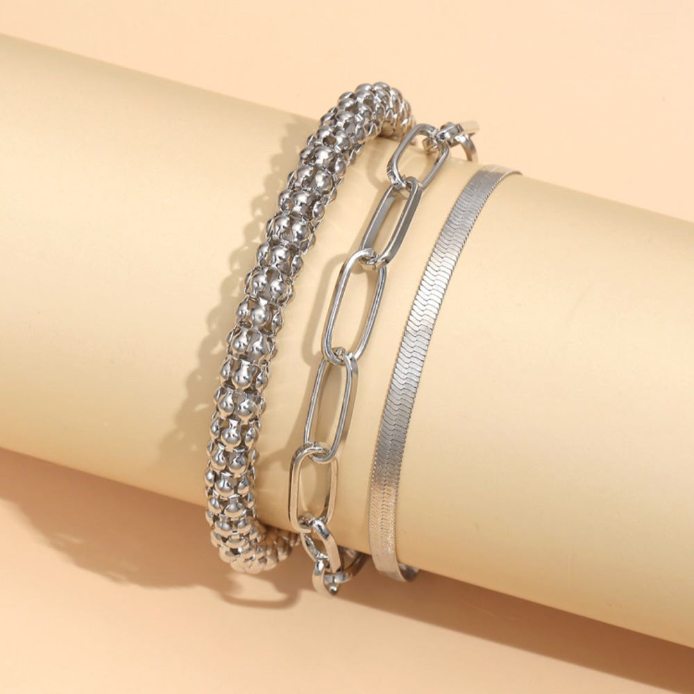Unisex Snake Chain Bracelet Electroplated Alloy European Style Jewelry Gift Packaged for Gifting Elegant Gift Box