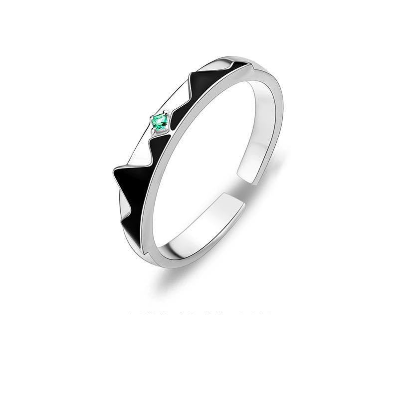 Sterling Silver Couple Rings Wave Design Diamond Inlaid Matching Bands Korean Promise Rings for Him and Her 925 Silver Anniversary Engagement Rings Sets