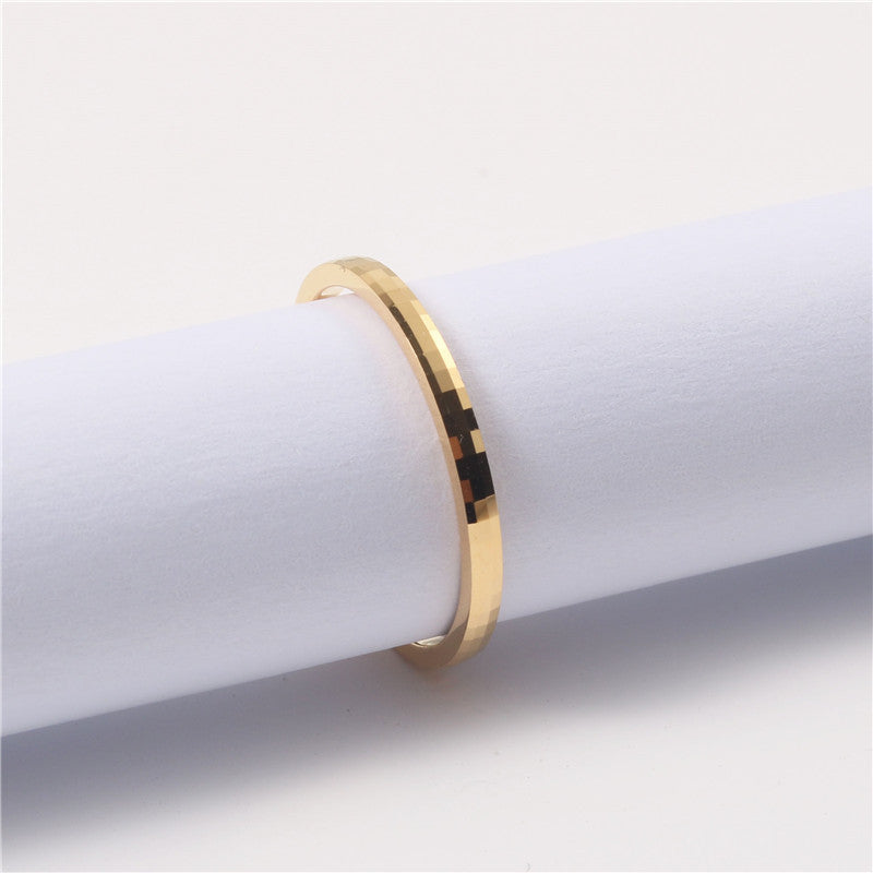 Fashion European And American Tungsten Steel Fine Ring