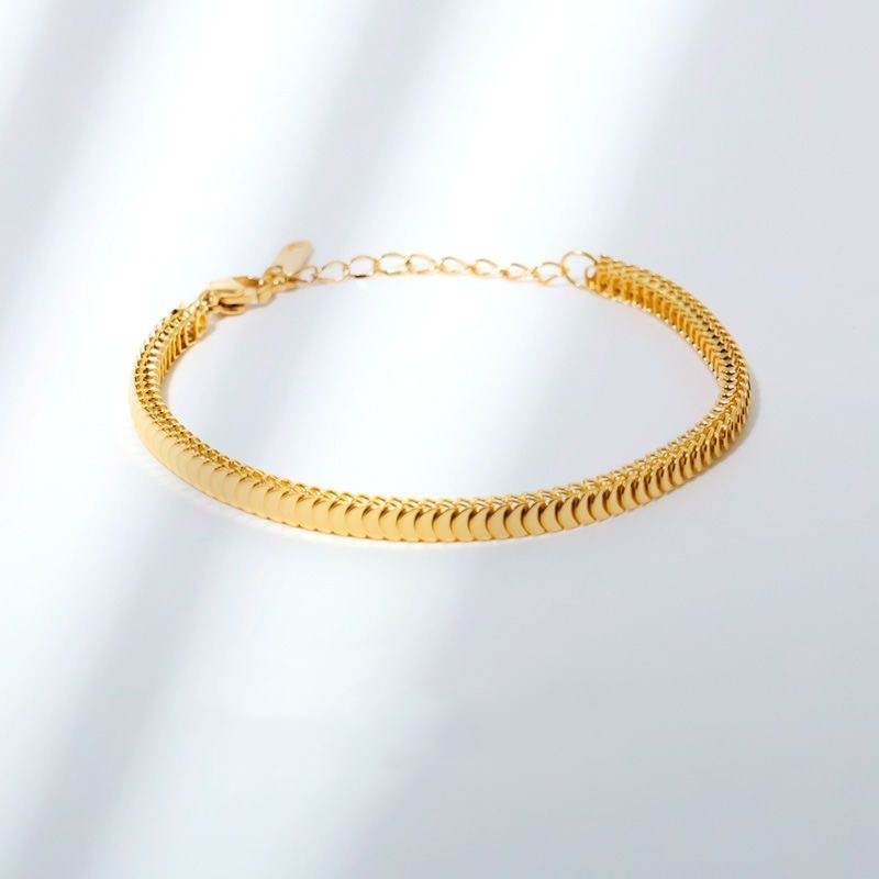 Womens Geometric Bracelet Titanium Steel Electroplated Square Fish Scale Mesh Design Jewelry Ideal Daily Accessory