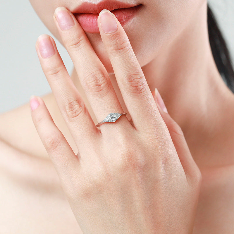 Sterling Silver Ring With Gemstones Diamond Cut Geometric Design Lightweight 925 Band Jewelry For Women Classy