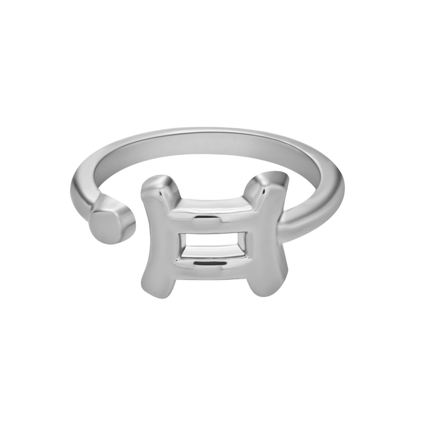 Unisex Zodiac Constellation Ring Adjustable Opening Alloy Electroplated Creative Symbol Jewelry Fashion For All