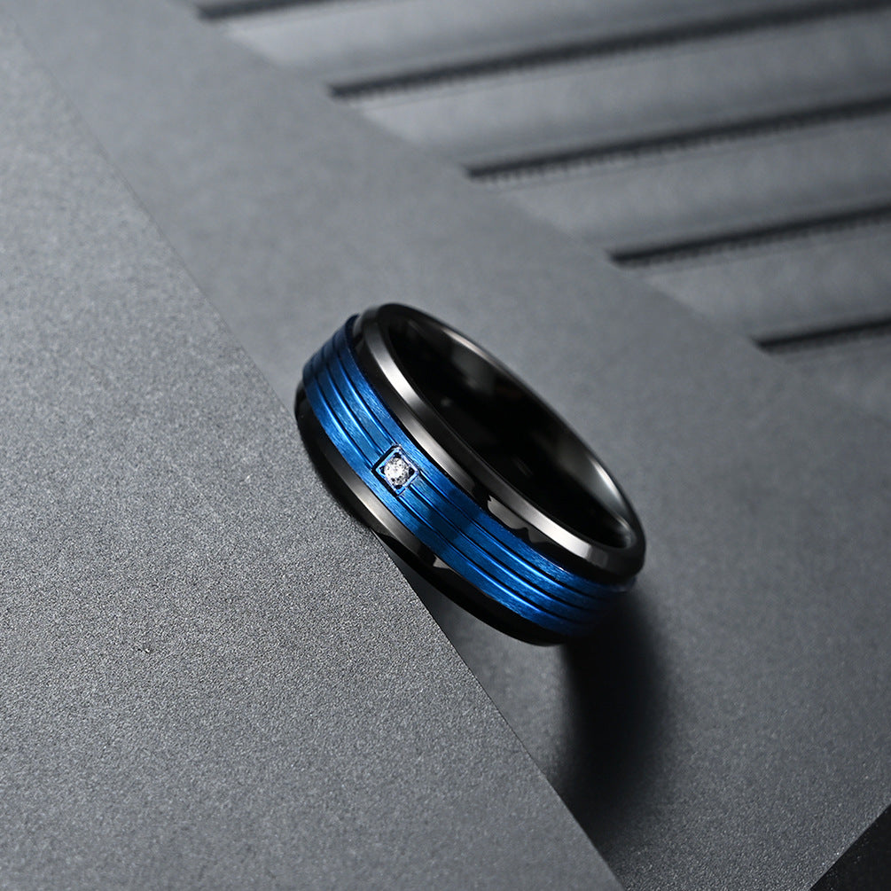 Classic Titanium Steel Men's Two-tone Ring