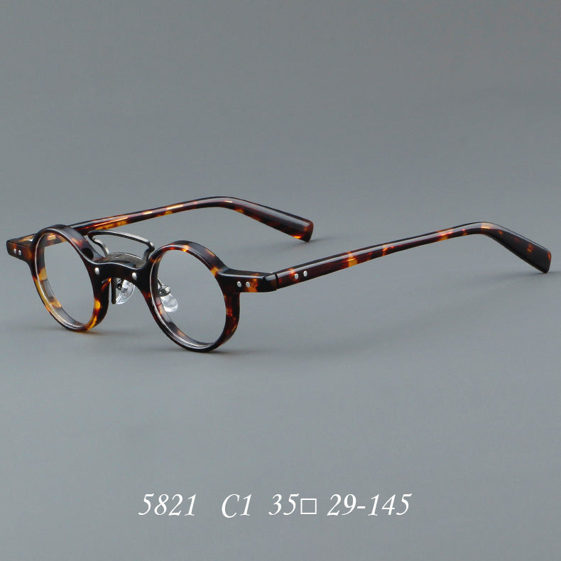 Round Rim Glasses Small Frame AC Lenses Retro Style Inspired by Literature and Art Hong Kong Fashion 1920 1980
