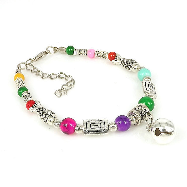 Unisex Bracelet With Tibetan Silver Beads Bohemian Ethnic Fashion Jewelry Travel Accessory And Trade Show Gift