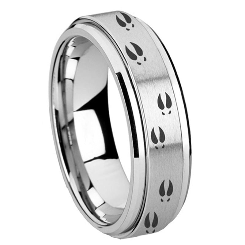 Unisex Titanium Spinner Ring With Deer Footprints Design Durable Everyday Wear Jewelry For Men And Women Today