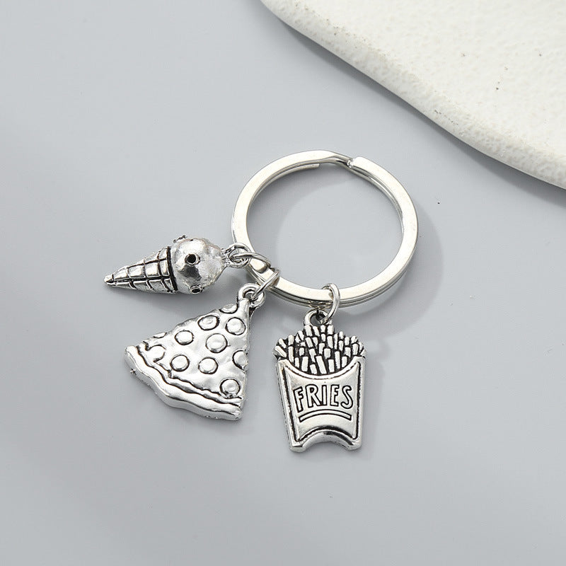 Zinc Alloy Key Ring Cake Dessert Cola Ornament For Keys Bags And Car Decoration Gift Keychains And Accessories