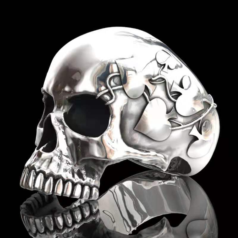 Mens Skull Ring Alloy Silver Finish Fashion Jewelry