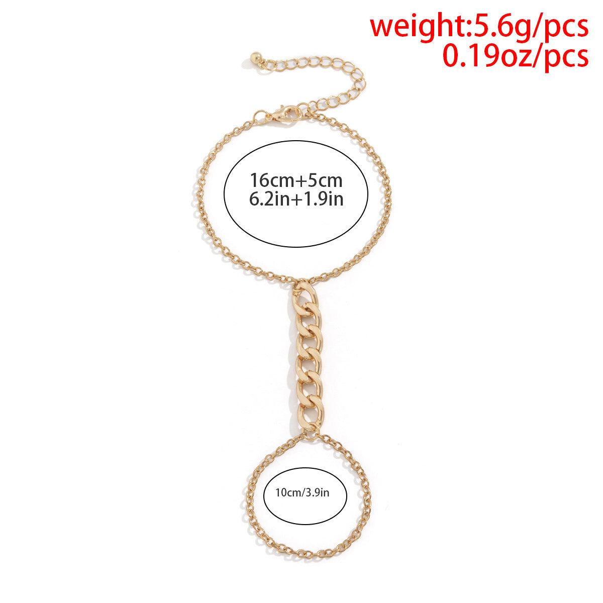 Womens Gold Geometric Hollow Iron Chain Bracelet Finger Chain Ethnic Style Fashion Jewelry Ethnic Style Finery