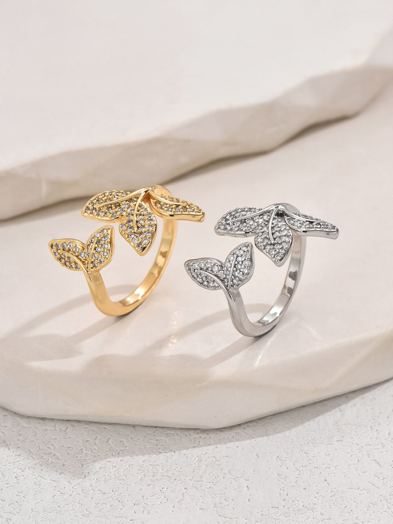 Womens Ring Water Drop Zircon Open Design Copper Plated Fashion Jewelry Elegant Statement Accessory Daily Wear