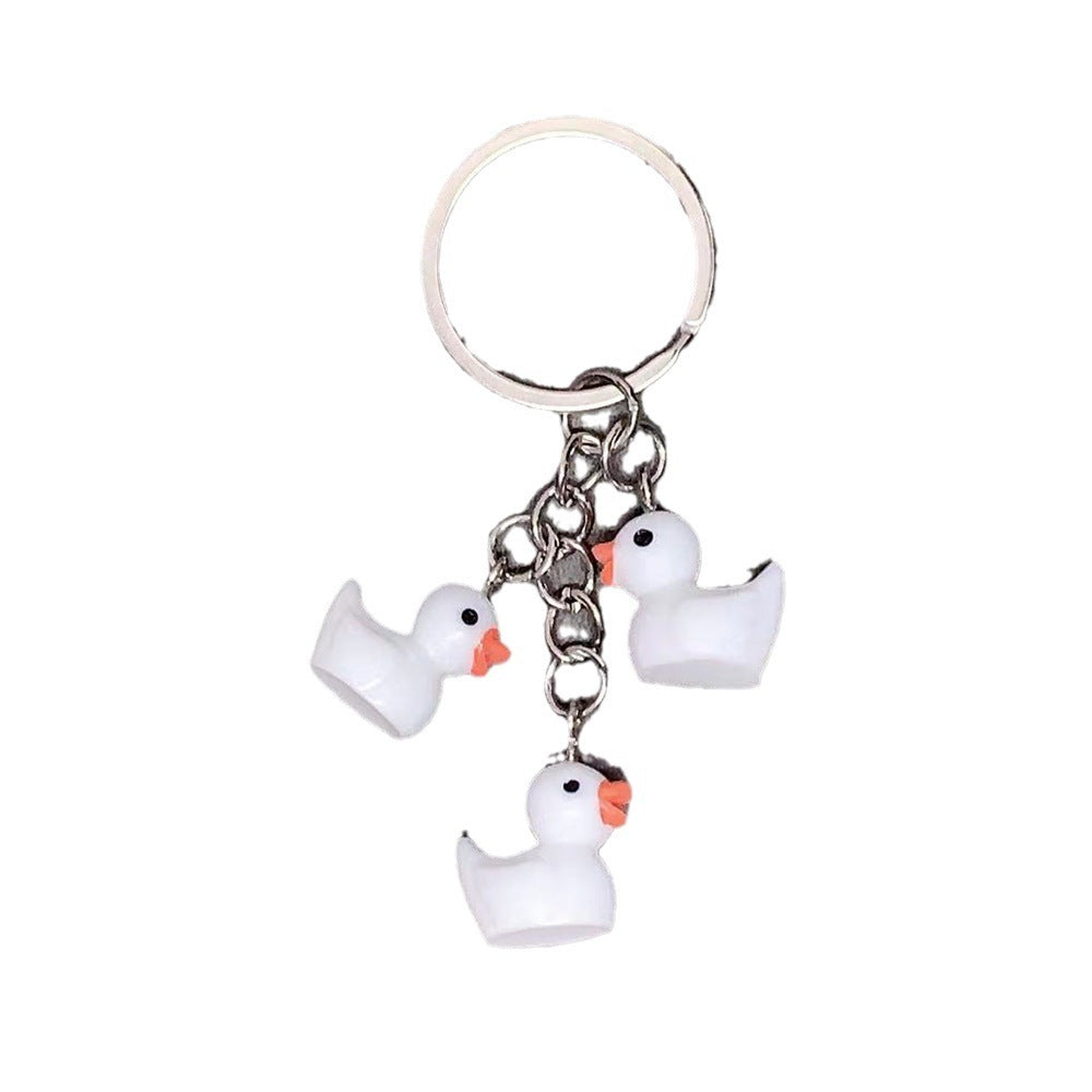 Cute Duck Keychain Pendant Women Girls Trendy Fashion Accessory Gift For Bags Backpacks Purses Resin Finish Shiny