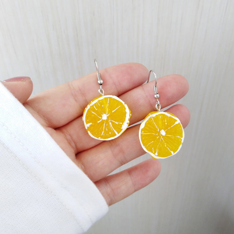 Lemon Fruit Earrings For Women Cute Alloy Stud Earrings Simple Jewelry Individually Packed Everyday Wear Essentials