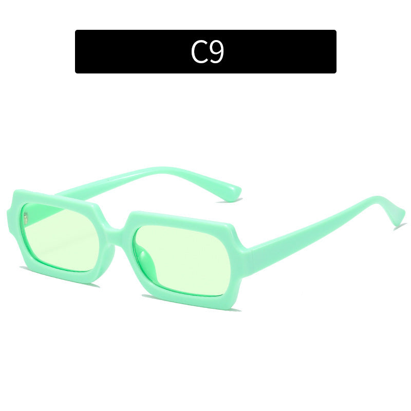 Women Square Sunglasses UV400 Protection Fashion Trendy Eyewear Full Frame PC Material AC Lenses For Round Long Oval