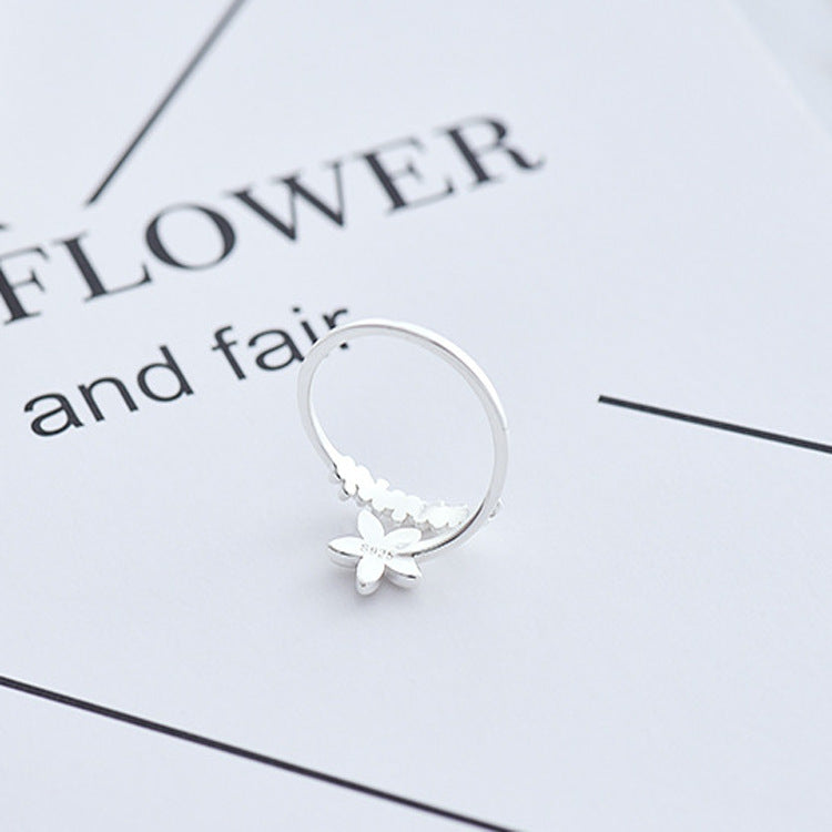 Womens Adjustable Silver Ring Korean Style Electroplated Open Band Ring Gift For Her Everyday Silver Accessory