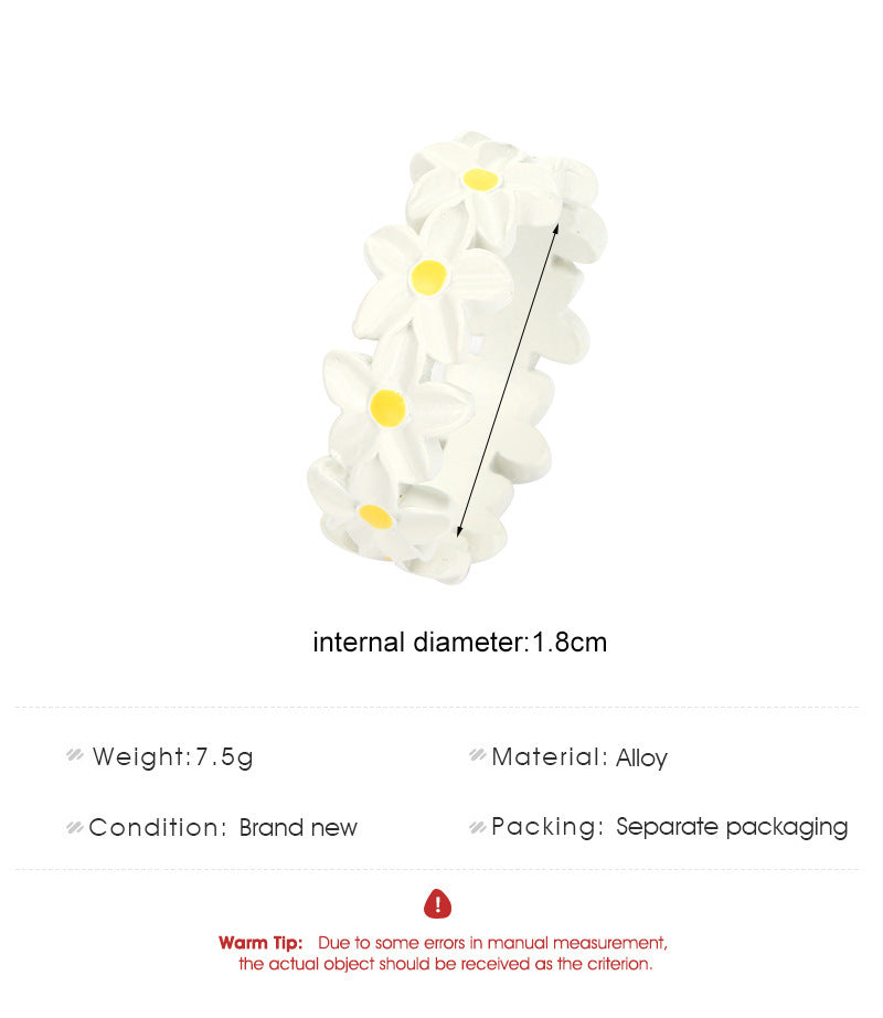 Womens Flower Ring Delicate Electroplated Alloy Fashion Ring Simple Elegant Design Perfect Gift For Her For All