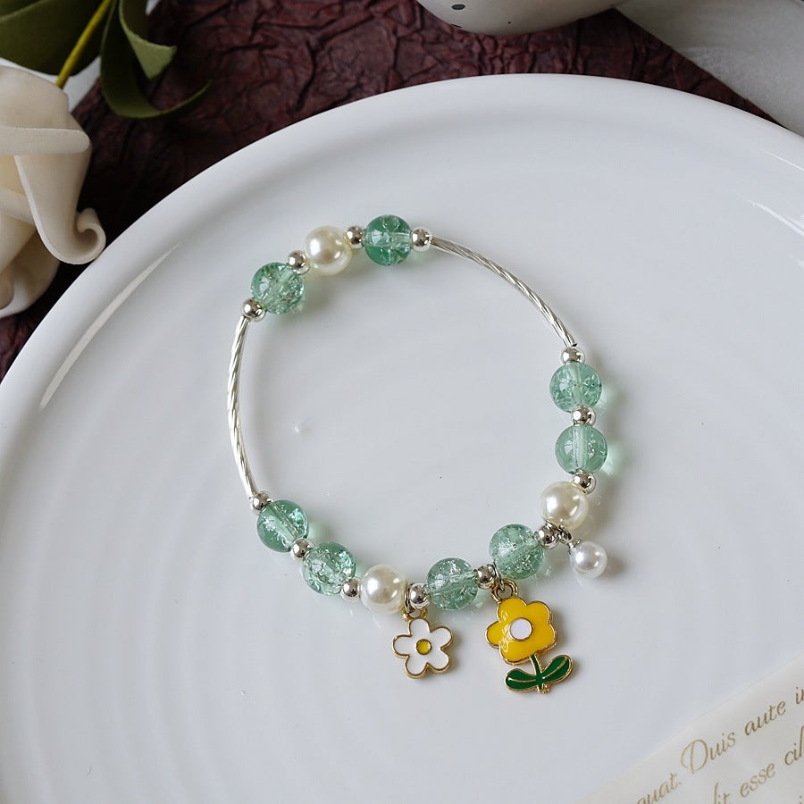 Womens Beaded Bracelet With Pearl Crystal And Alloy Animal Zodiac Charms Cartoon Adjustable Length Cute Charm