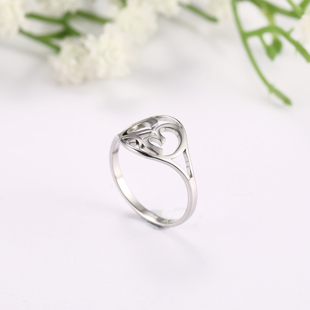 Geometric Titanium Ring For Women And Men Polished Band Cartoon Shape Fashion Jewelry Gift Sizes 17 18 19 20mm