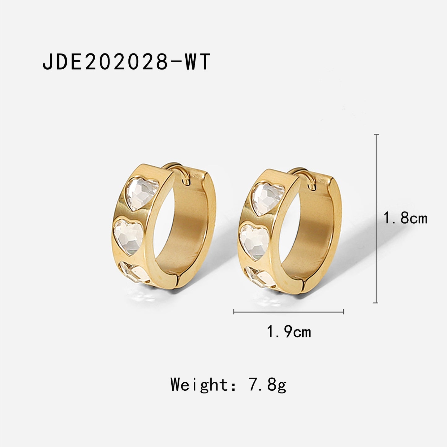 Womens Heart Earrings Zircon Inlaid Stainless Steel Dangle Drop Jewelry European Fashion Style Sparkling Charm