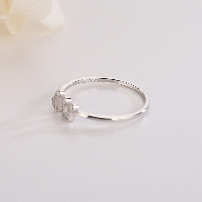 Womens Sterling Silver Ring With Diamond Accent Musical Note Design Adjustable Opening Gift For Her Elegant Style