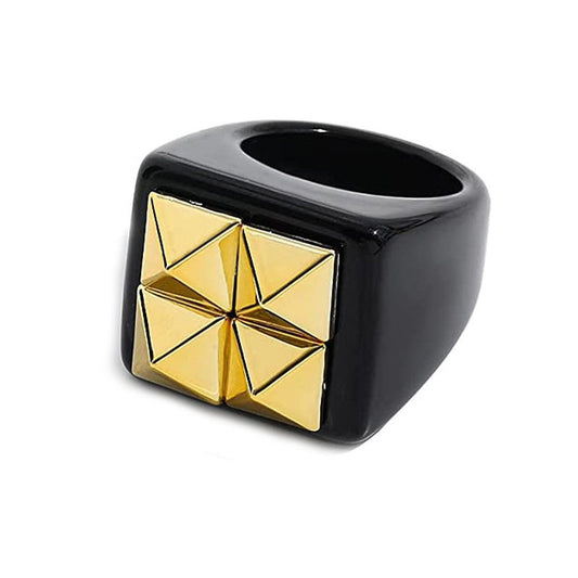 Womens Resin Rings Geometric Electroplated Rings Trendy Fashion Jewelry Statement Rings Must Have Fashion Women