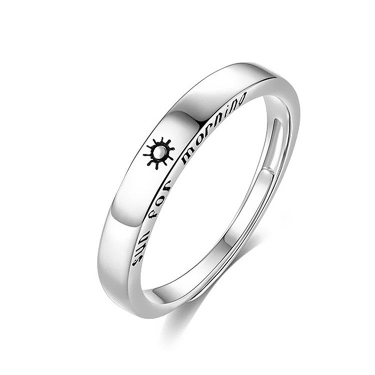 Couple Rings Adjustable Sun Moon Star Alloy Celestial Ring for Women and Men Cow Pattern Design Trendy Jewelry