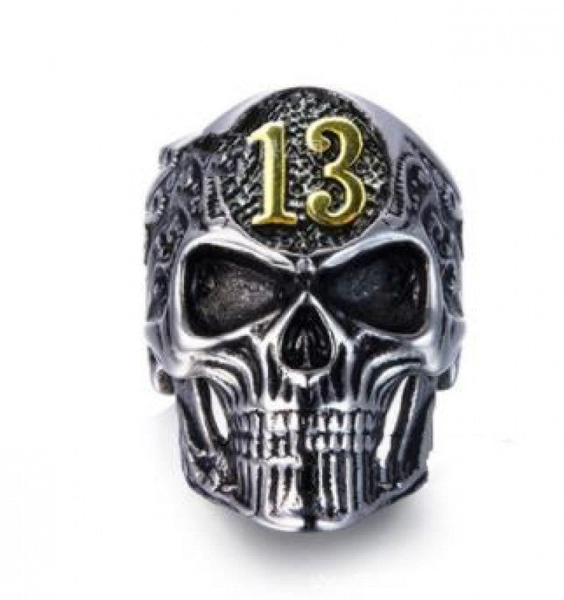 Skull Ring Alloy Punk Style Dominant Domineering Mens Jewelry Ring Metal Gothic Fashion Accessory Statement Gift