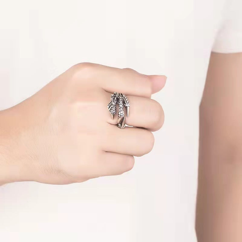 Adjustable Dragon Claw Ring For Women Metal Round Design With Electroplated Finish For Everyday Wear Stylish Statement