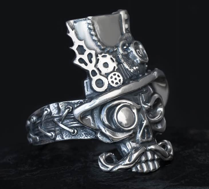 Unisex Steampunk Skull Ring Retro Fashion Alloy Ring With A Unique Skull Design Perfect Gift For Men Or Women