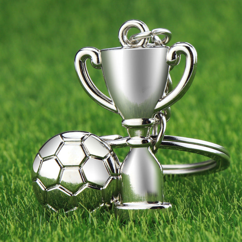 Metal Football Keychain Gift for Sports Fans World Cup Themed Pendant Boots Trophy Keyring Ideal Gift for Fans
