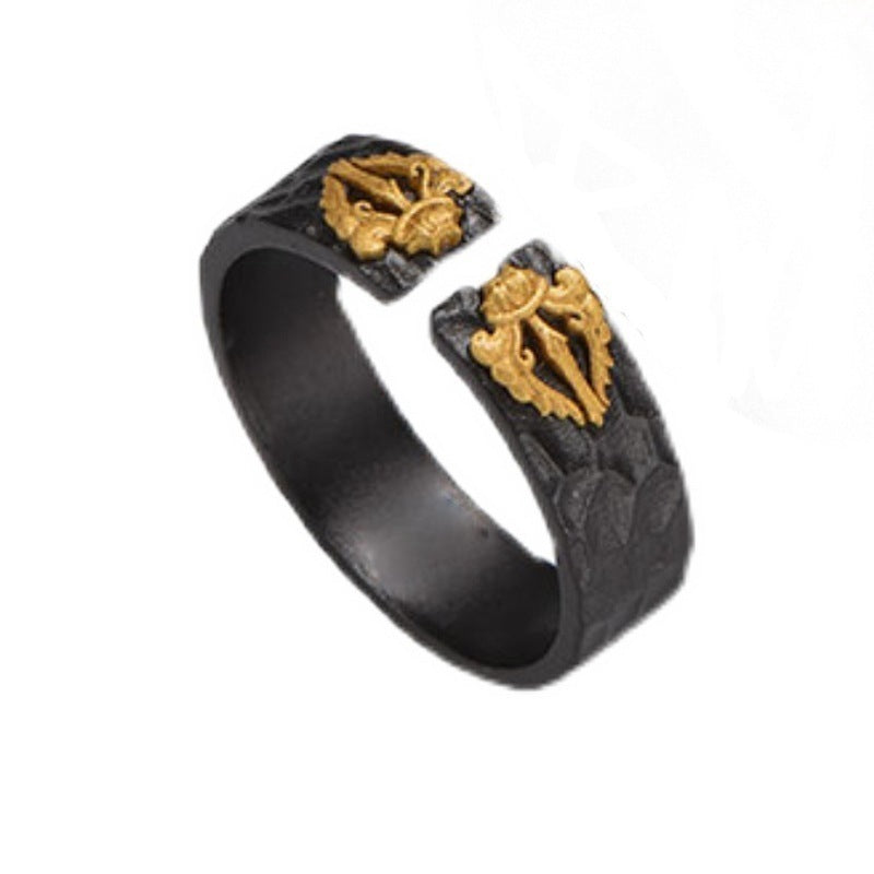 Womens Vintage Ring Adjustable Retro Geometrical Alloy Ring Electroplated Fashion Jewelry Statement Piece Women