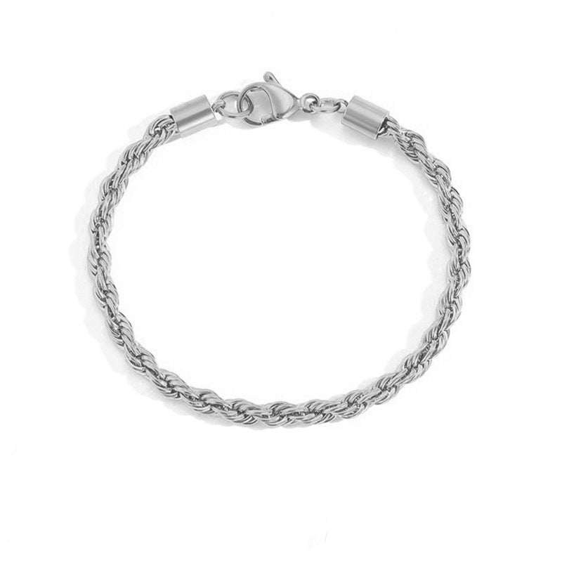 Gold Plated Stainless Steel Twist Chain Bracelet Geometric Design Fashion Jewelry Gift Chain Link Bracelet For Women