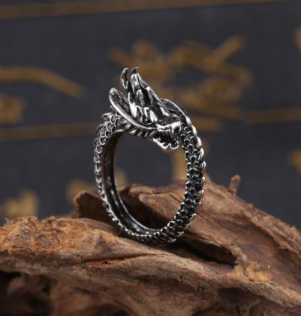 Unisex Zodiac Animal Ring Copper Adjustable Opening Vintage Silver Tone Three Dimensional Design Hand Finished