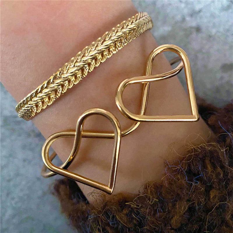Heart Shaped Bracelet Set Electroplated Alloy Fashion Jewelry European And American Wheat Ear Chain Bracelet