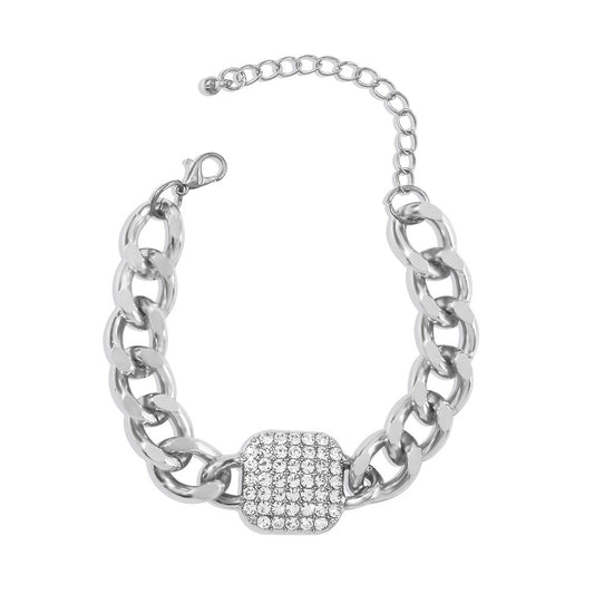 Womens Geometric Bracelet Alloy Chain Bracelet Punk Exaggerated Nightclub European American Jewelry Style Tone