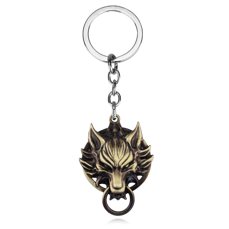 Unisex Wolf Head Keychain Alloy Pendant Graduation Gifts For Travel Memorial Housewarming Christmas Valentines
