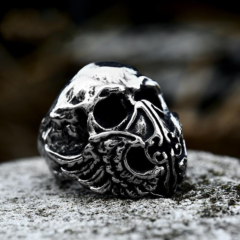 Titanium Steel Skull Ring For Men Women Retro Gothic Biker Fashion Accessory Skull Design Ring For Everyday Wear