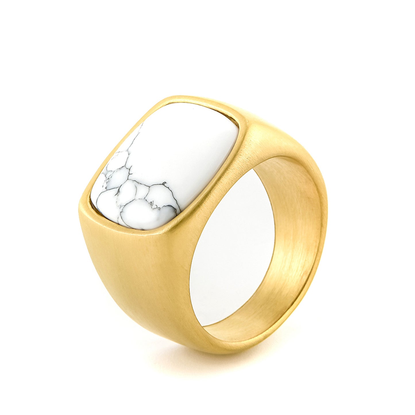 Mens Stainless Steel Ring Black Agate Geometric Design European American Casting Ring Gift For Trade Fairs Now